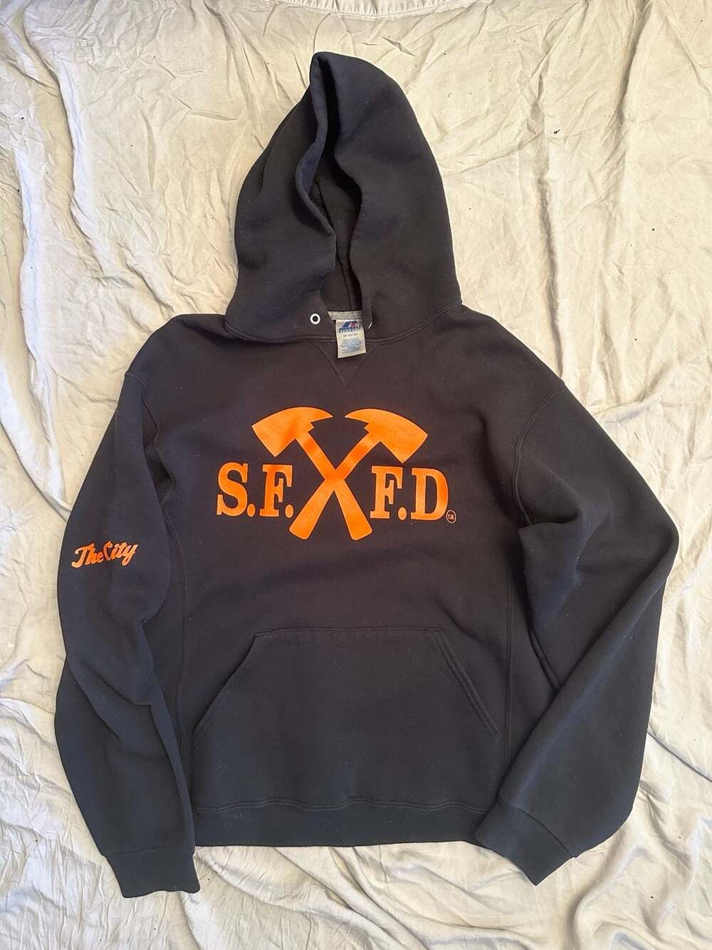 Vintage Russell Athletic S.F.F.D. The City Hoodie Size Medium